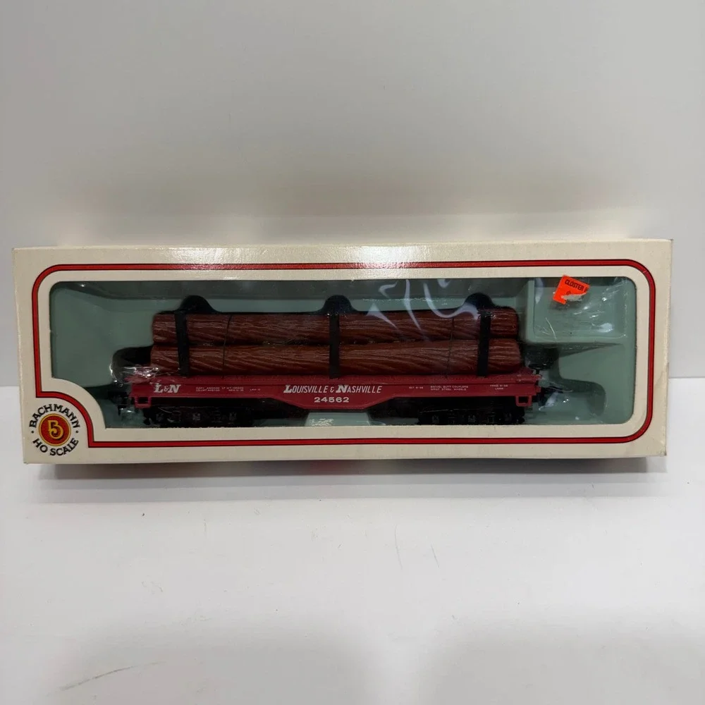 Bachmann HO Scale L&N Flat Car with Logs 43-1003-41 Louisville & Nashville Red